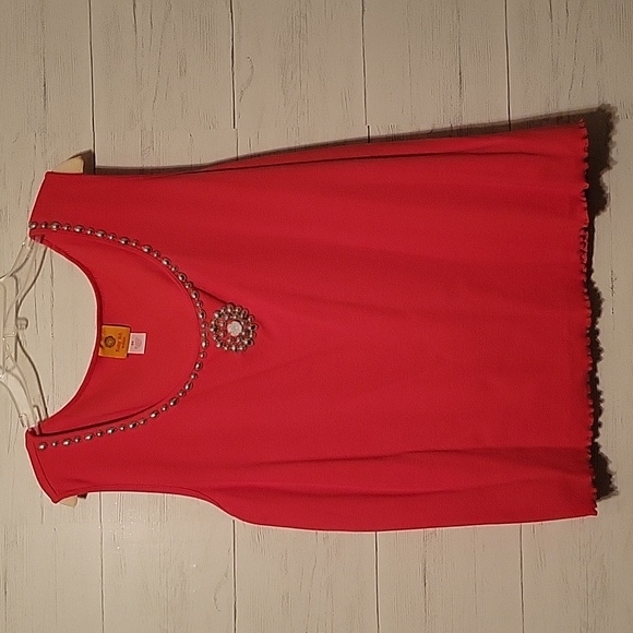 Ruby Rd Tank Tops Ruby Rd. | Tops | Nwt Ruby Rd Lettuce Hem Beaded Detail Tank 3x | Poshmark